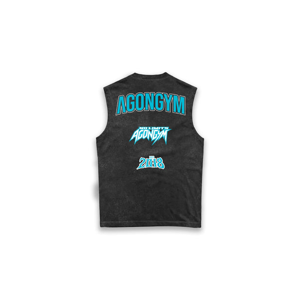 OVERSIZE SLEEVELESS UNBREAKABLE LINE - WASHED BLACK